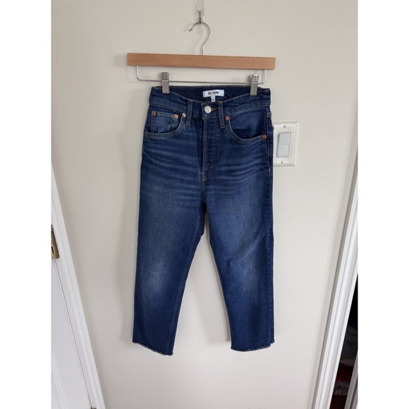 RE/DONE 70s Stove Pipe Jeans Deepsap Color Size 24 - Picture 1 of 7